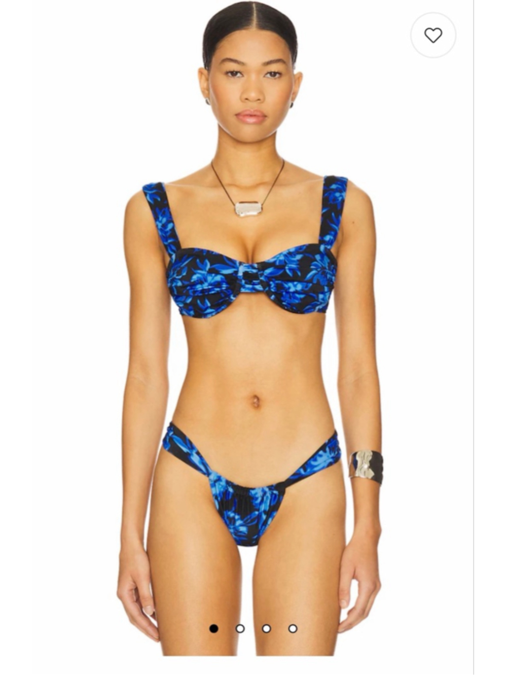 Runaway the Label| Tropez floral tropical Agave Blue bikini set | Size Med | NWT